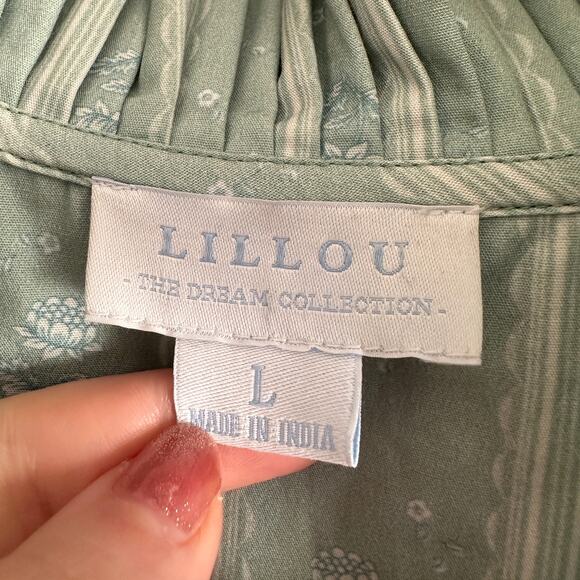 LILLOU | The Dream Collection Sage Green Maxi Dress Romantic Cottagecore Large - Picture 7 of 10